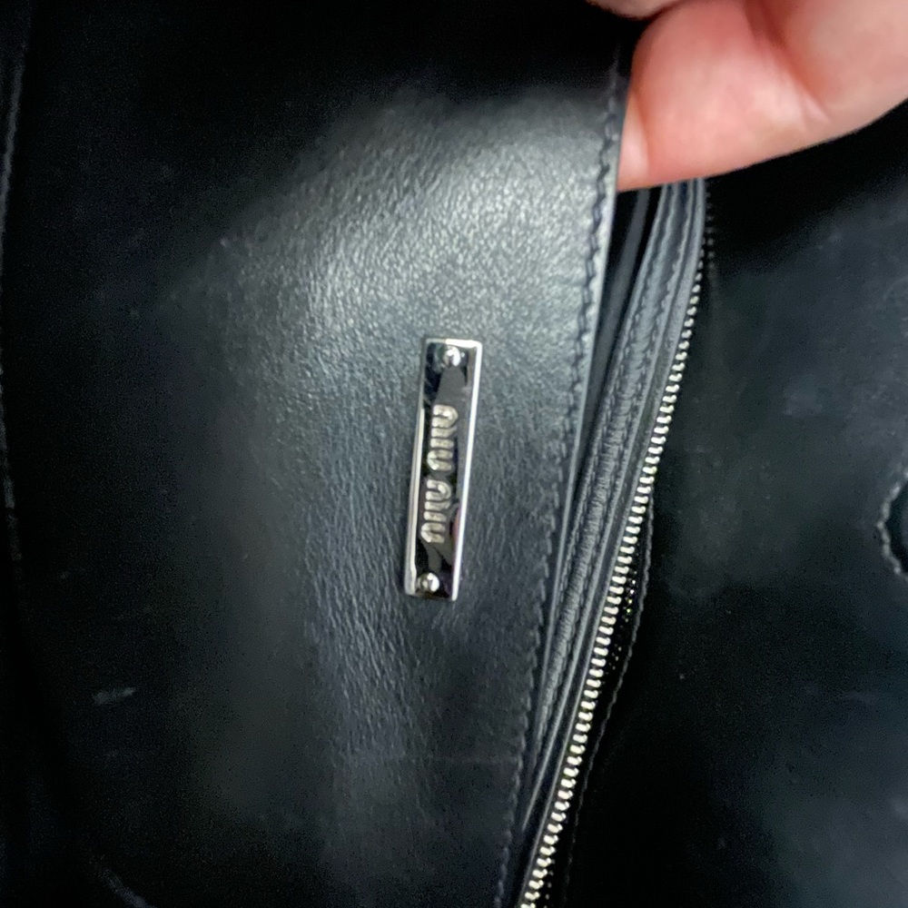 Miu Miu Black Braided Handle Tote - Picture 7 of 9